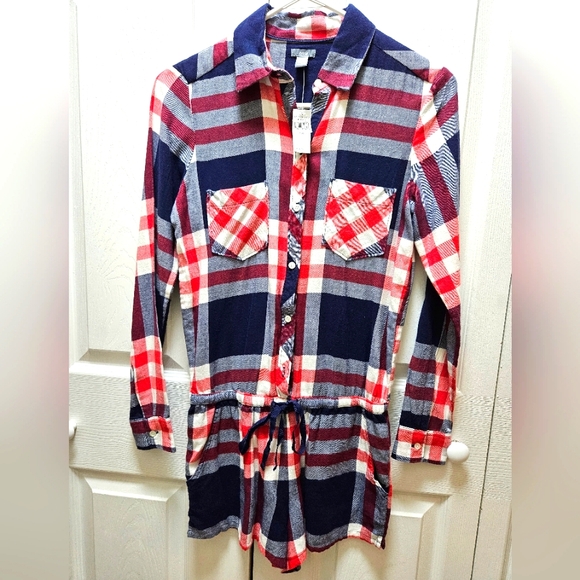 aerie Other - Aerie Women's Long Sleeves Plaid Flannel Romper Intimate Wear Pajama Size XS NWT